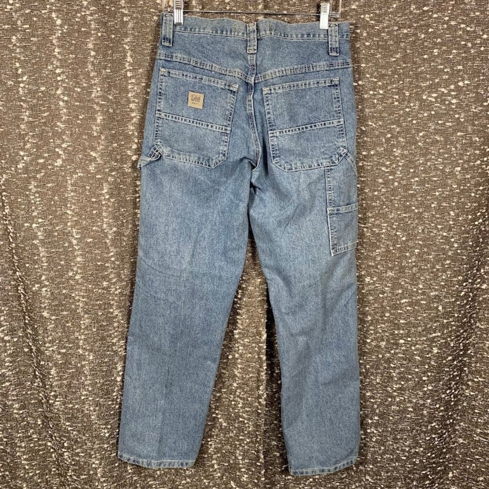 Lee Dungarees Mens 30x30 Light Wash Carpenter Jeans Denim Workwear Pants